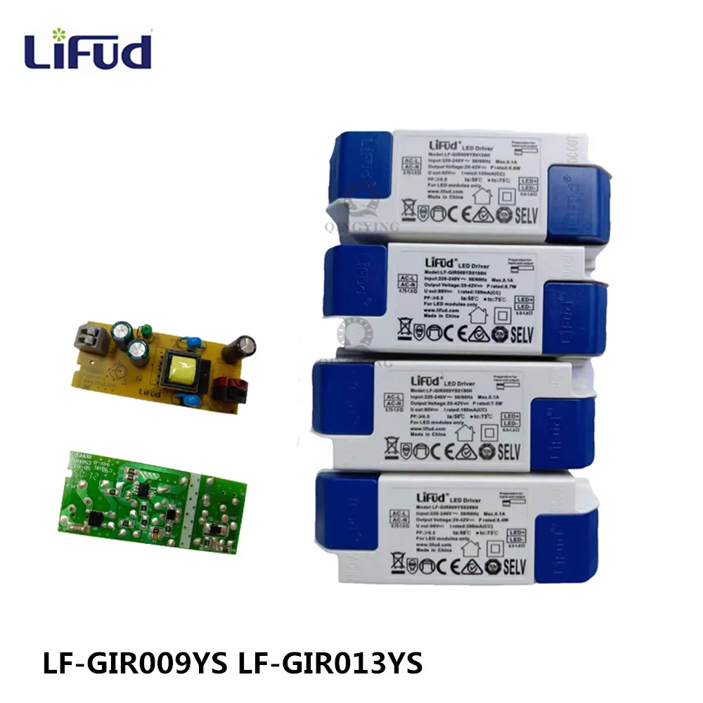 

LiFud LED driver LF-GIR009YS LF-GIR013YS series 25-42V 135mA 160mA 180mA 200mA 250mA 300mA 350mA CE CB TUV SAA RCM Certification