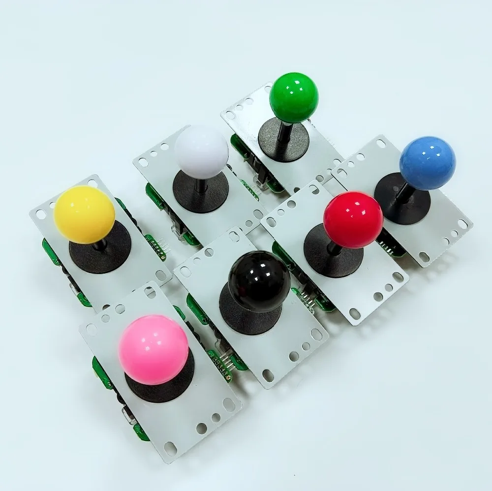 Copy Sanwa-8Way Joystick with Circuit Board for Arcade Game Console, High Quality, Multi Color, Red, Blue, Yellow, Green, 5Pin,