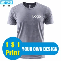 High-Quality Sport Quick-Drying T Shirt Custom Logo Round Neck Embroidery Polyester T-shirts Print Personal Design DIY ONECOOL