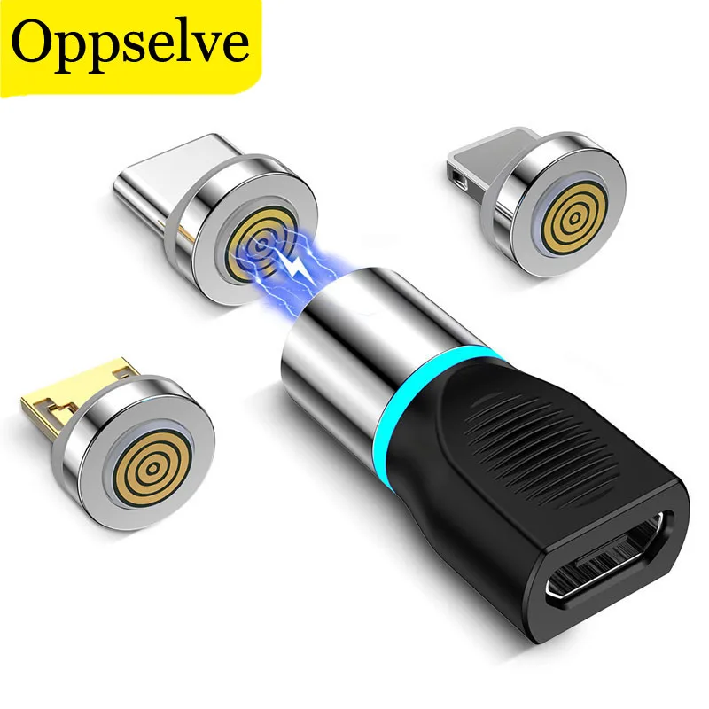 Oppselve USB Micro Magnetic Adapter For iPhone Xiaomi Samsung Micro USB Female To Type C Male Magnet Micro Converters Connector