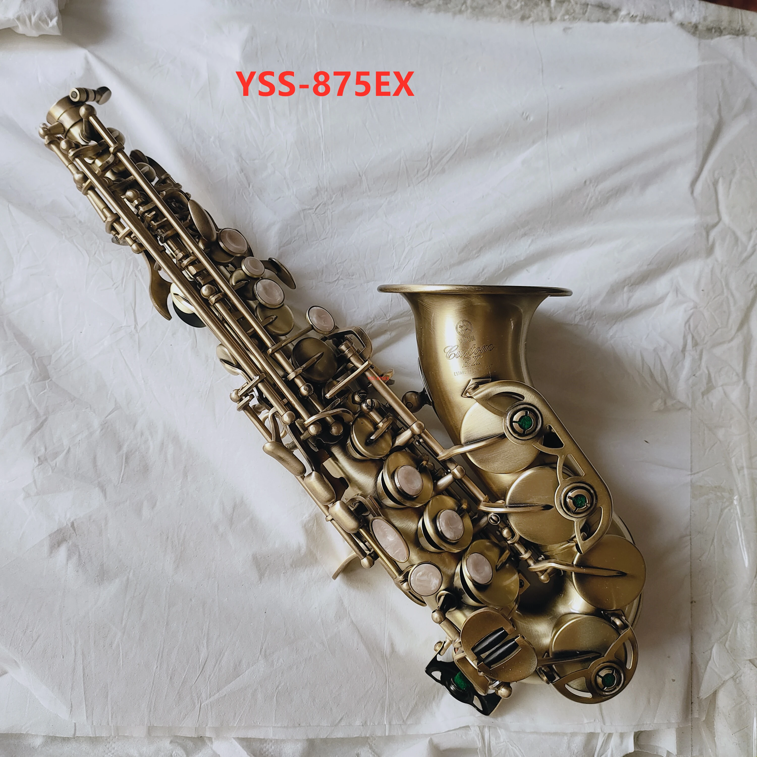 

High Quality YSS-875EX Soprano Saxophone Exquisite Carved Flower B Tone Antique Copper Plated Professional Musical Instrument