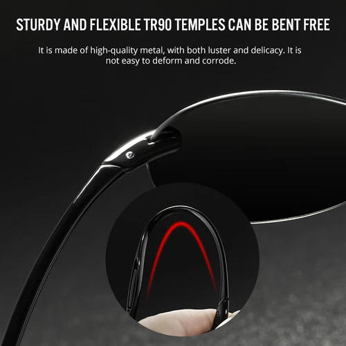 Imagen 2 del producto KDEAM-gafas de sol polarizadas TR90 para hombre, lentes de lujo, ultraligeras, UV400