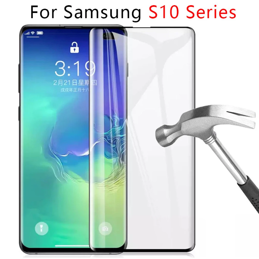 tempered glass for samsung Galaxy S8 S9 S10e S10 plus full cover S7 edge on the glass phone screen protector protective film