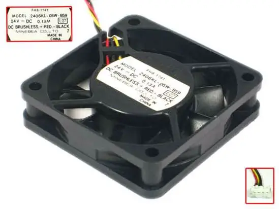 

NMB-MAT 2406KL-05W-B59 L07 DC 24V 0.13A 3-Wire 60x60x15mm Server Cooling Fan