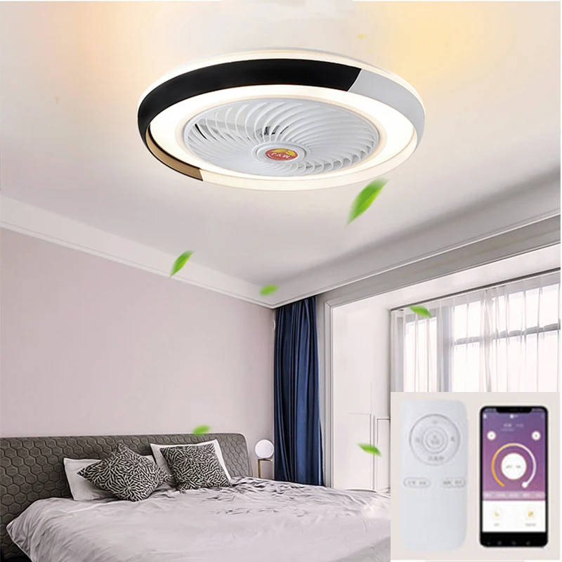 Modern Ceiling Fan with led Light lamp Remote Control Mobile app for Bedroom Dining Room 110v/220v smart Ventilador De Tech