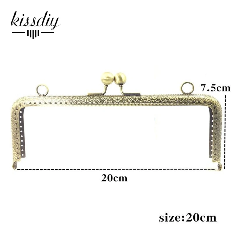 10PCS 6.5 7.5 8.5 10.5 12.5 15 18 20CM Square Metal Purse Frame for Bag DIY Handmade Kiss Lock Wedding Clutch Frame Accessory