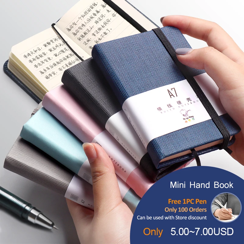 

Hardcover A6 A7 Small pocket book mini Journals Notebook 96 Page 8gsm Retro Diary Bandage Candy Color Journal Notepad Agenda