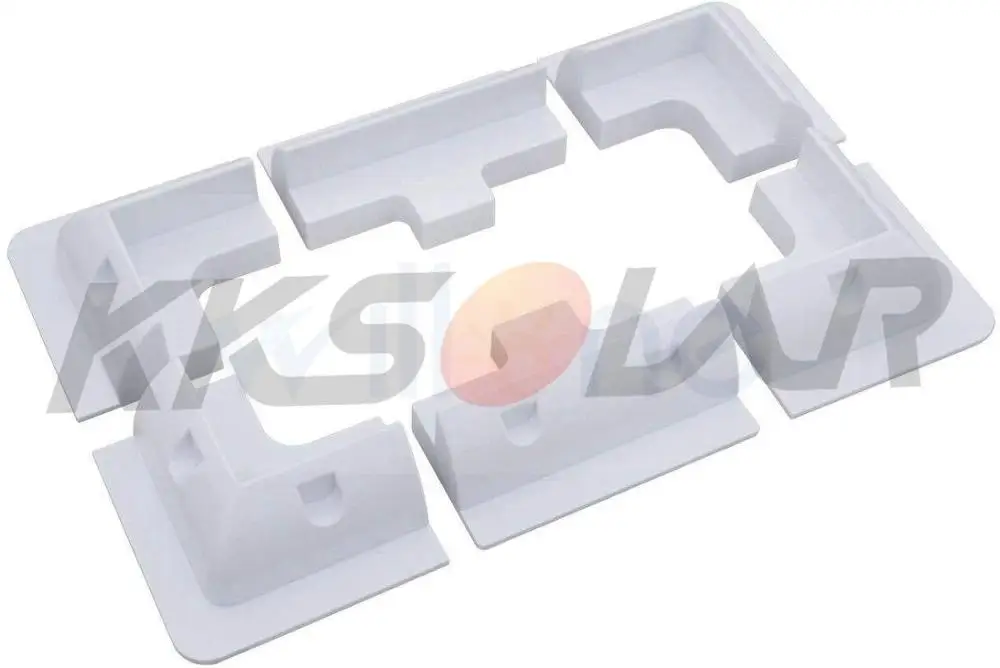 6pc ABS Solar Panel Mounting Bracket White Rectangle Set-Free Corner Bracket Mount for RV, Boats, Caravans, Marine, Motorhomes