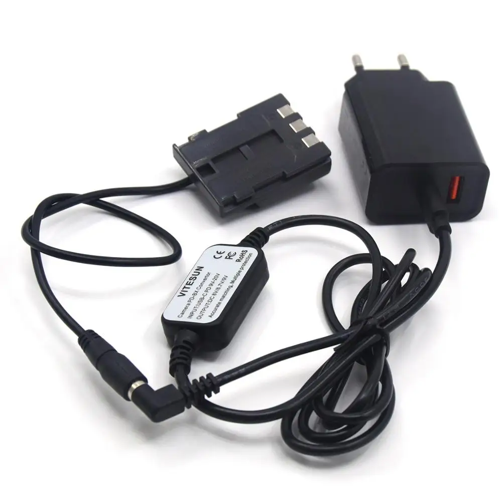 キヤノンG9s40 s45 s50 s60 s70 s80 350d 400d用USBタイプC電源ケーブル付きダミーバッテリー充電器、DCカプラーnb-2l 2lh