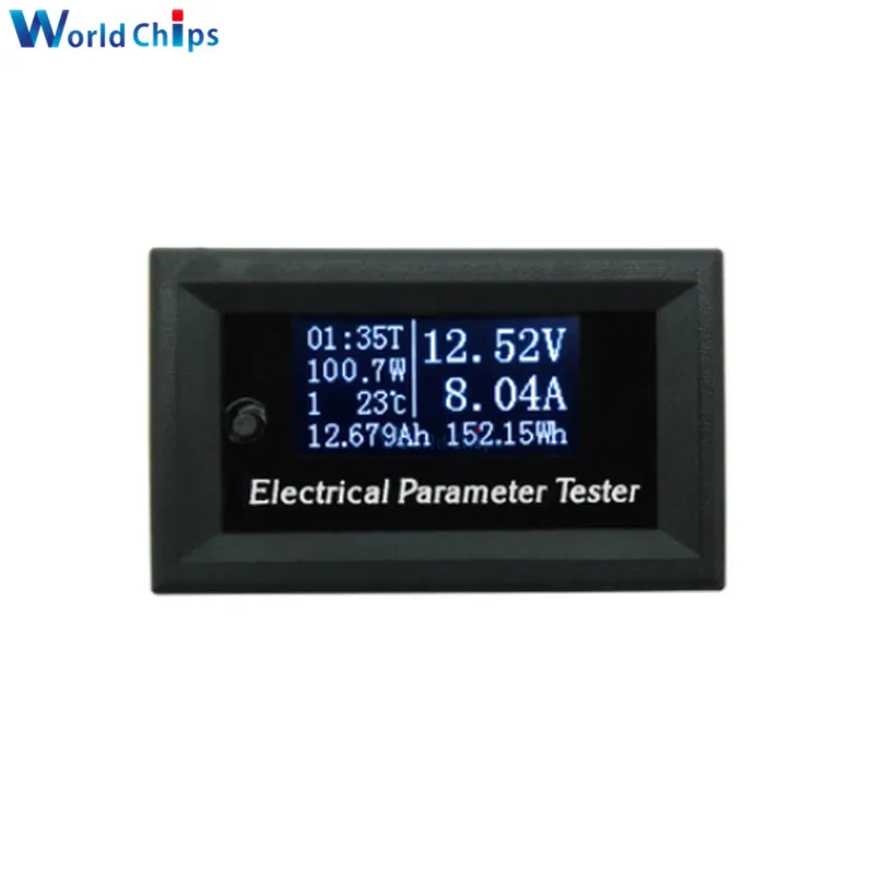 7 in 1 DC 33V 3A 33V/100V 10A OLED Multifunction Tester Voltage Current Time Temperature Capacity Electrical Meter Tester w/  W