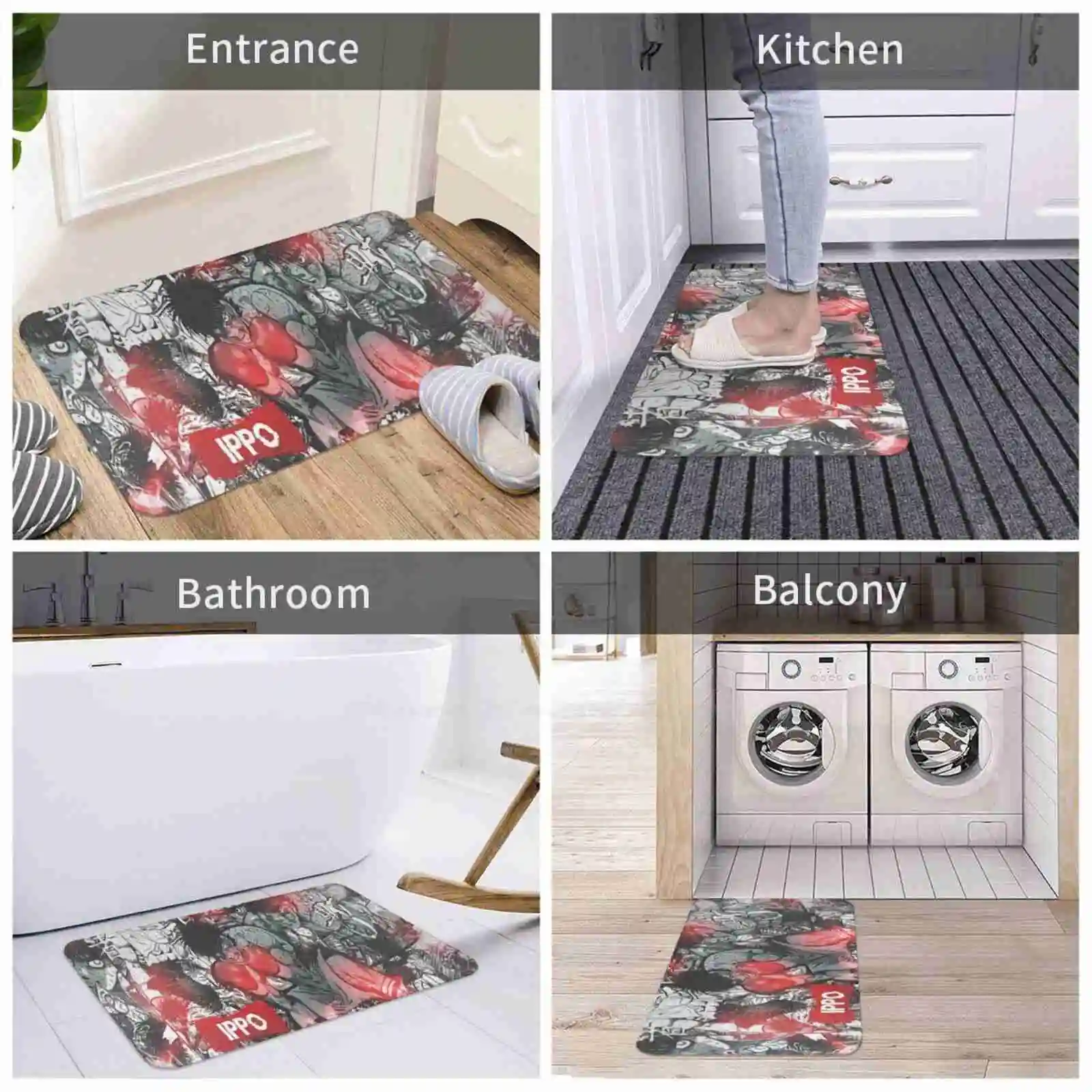 Makunouchi! Soft Cushion Home Carpet Door Mat Car Rug Sport Boxing Shonen Japan Manga Anime Spirit Never Give Up image 5