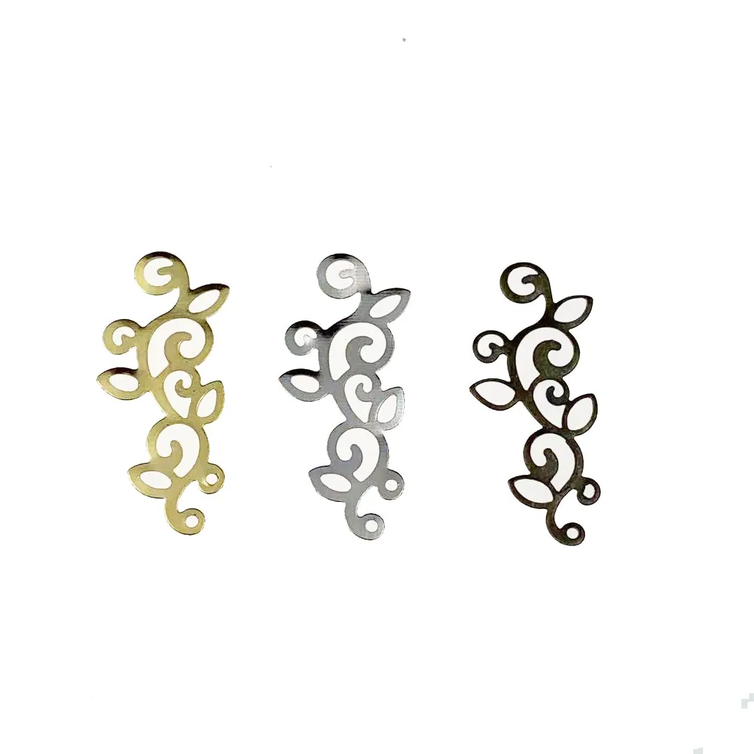 

20 pcs/lot 11x39mm Metal Filigree Flowers Slice Charms base Setting Jewelry DIY Components Findings 08232