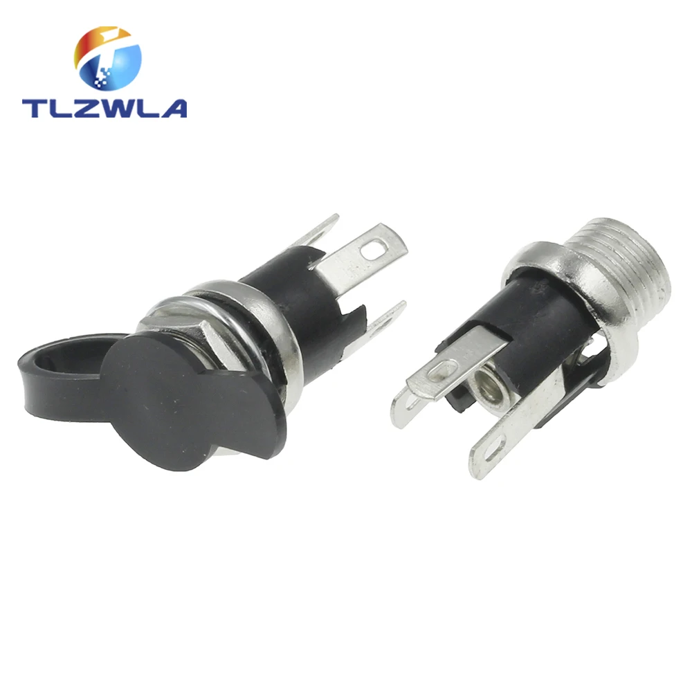 10PCS DC025M 5.5*2.1/2.5mm DC Socket With Nut 5.5x2.1/5.5x2.5 mm DC Power Jack Socket Female Panel Mount Connector