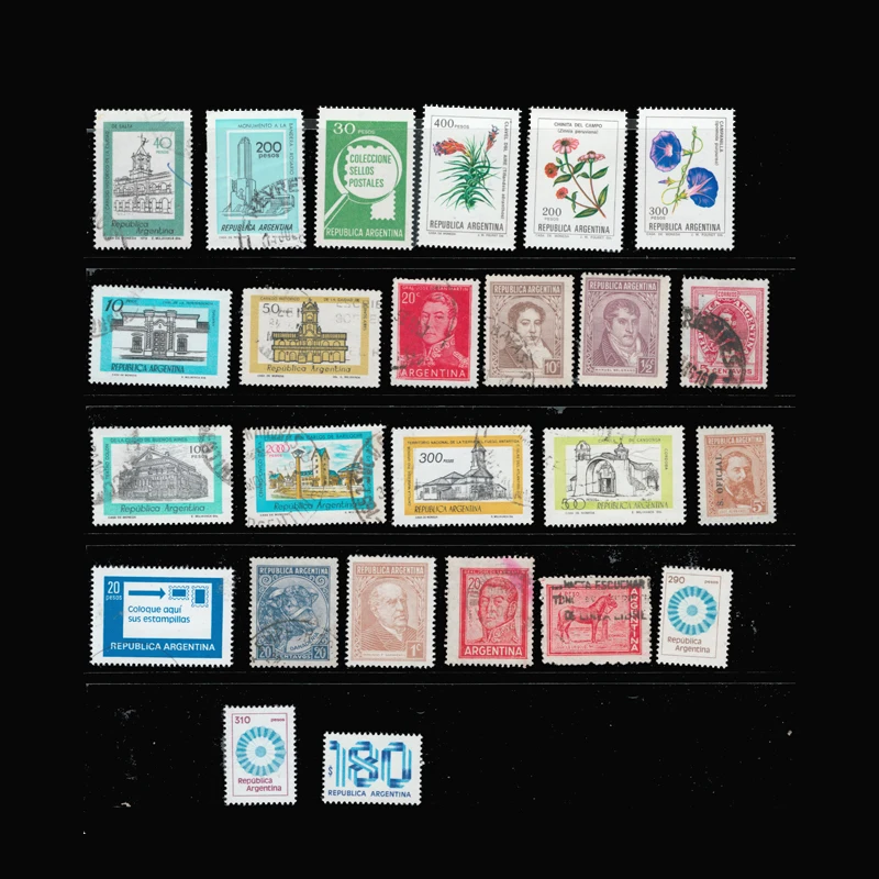 22 PCS Postage Stamps From Argentina For Collecting