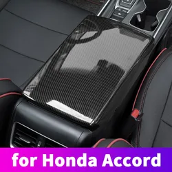 Carbon fiber patterned interior decoration, central control armrest cover, hand cushion cover For Honda Accord 10th 2018 2019 20