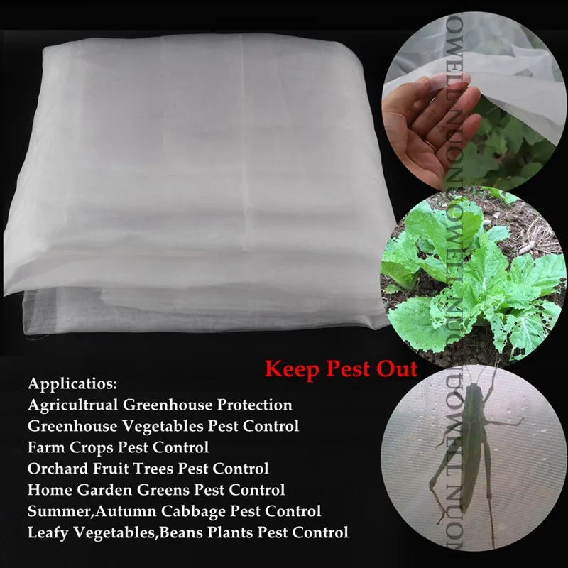 10m/lot 14/20Mesh Farm Vegetable Plants Pest Control Net Greenhouse Insect Bugs Stop Fruits Care Cover Anti-bird Garden Net