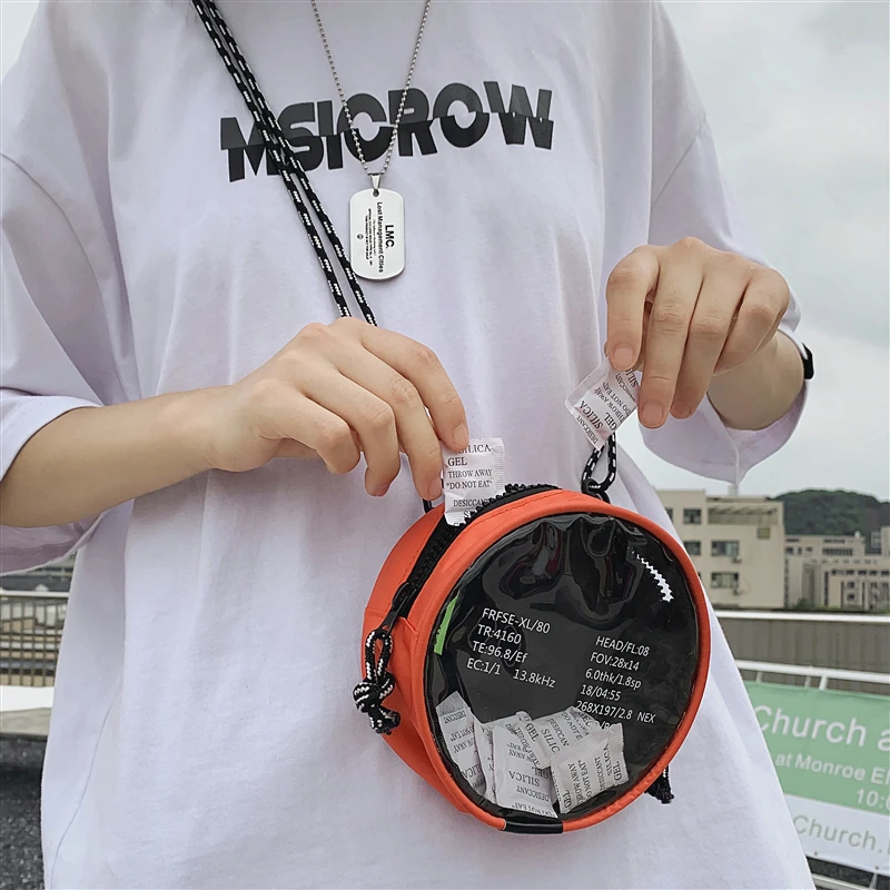 

NEW Original Design Chest Bag Female Mini Bag Shoulder Casual Messenger Bag Hip Hop Personality Transparent Round Shoulder Bag