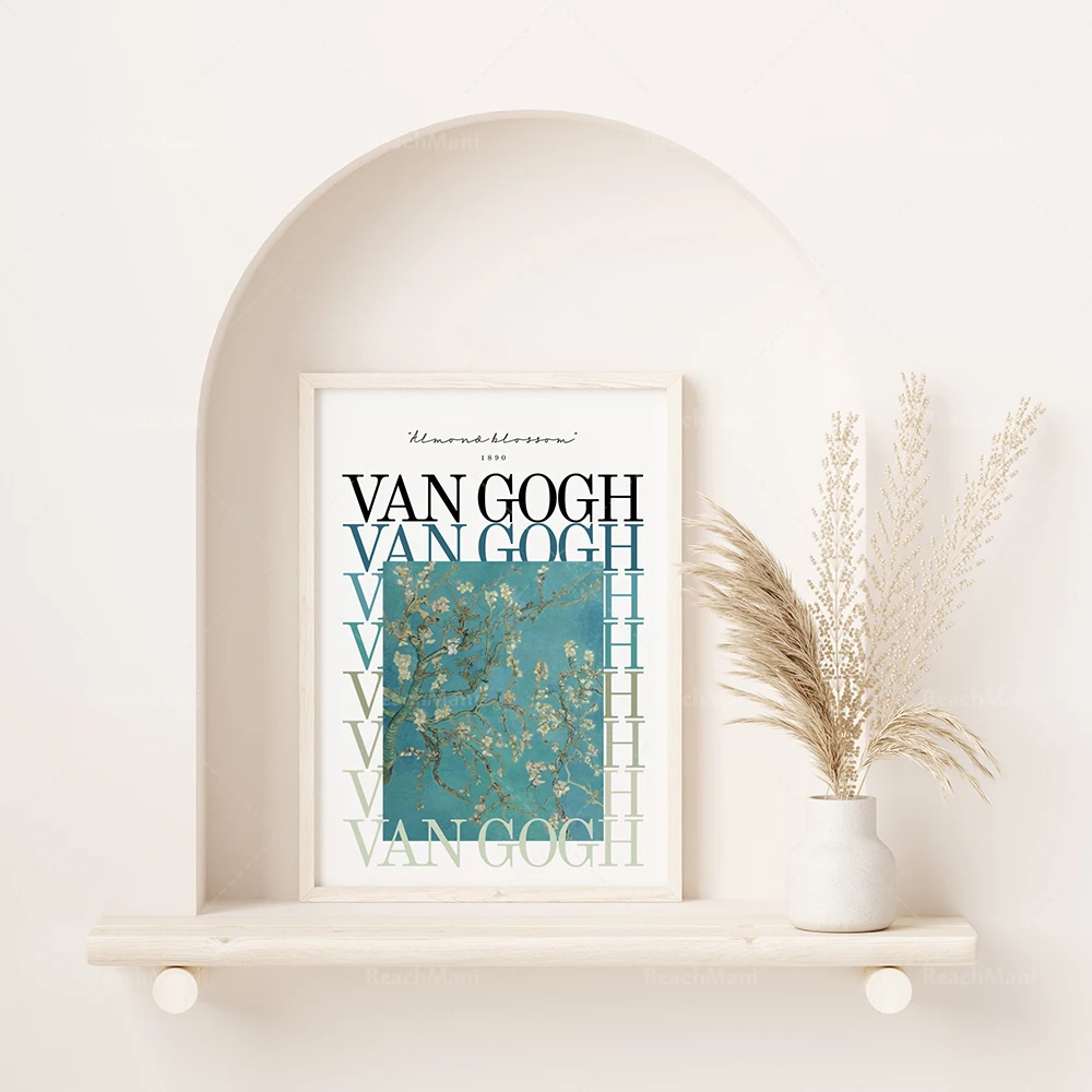 Van Gogh exhibition poster, printable wall art, Van Gogh almond blossom, Van Gogh prints, flower prints, plant posters