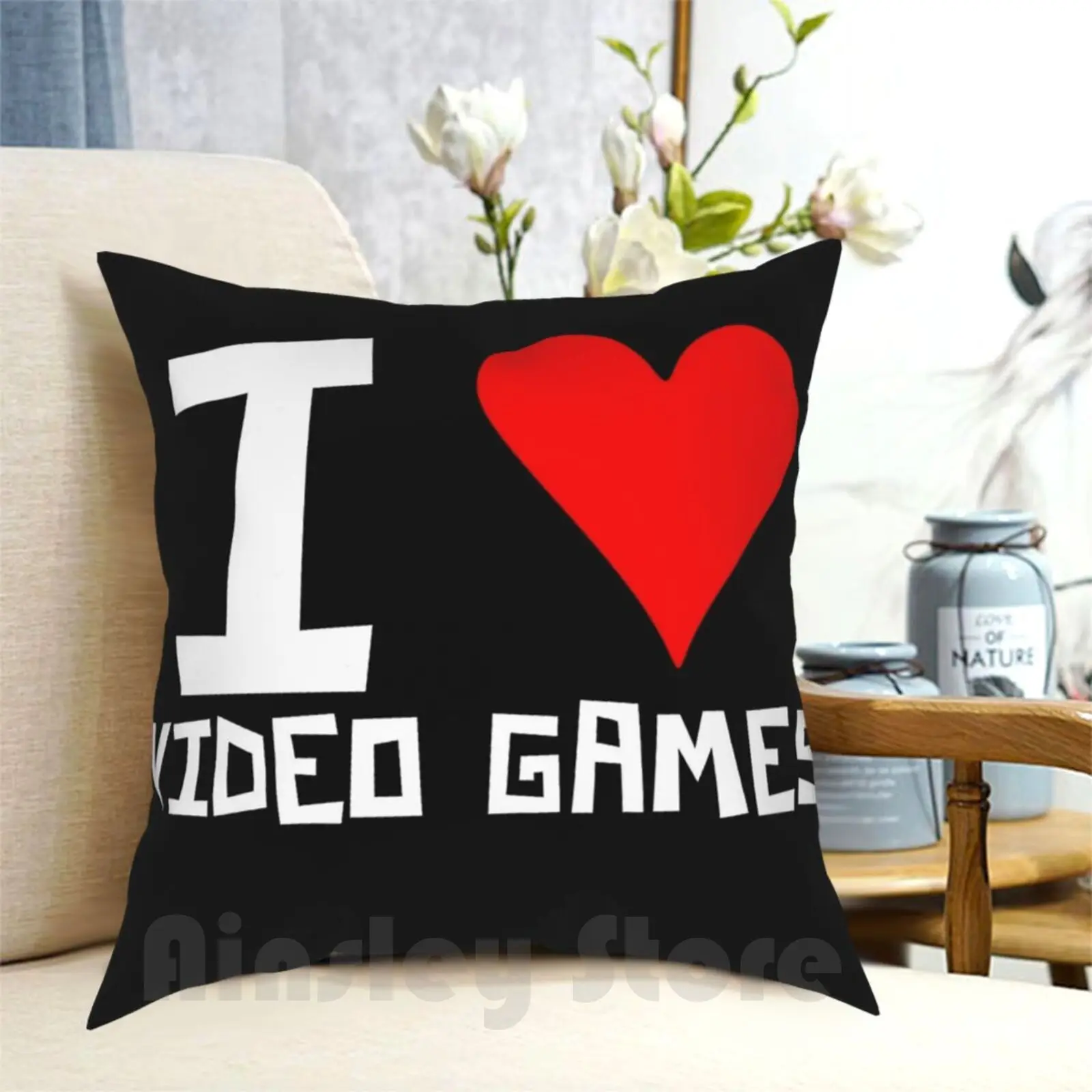 I Love Video Games Pillow Case Printed Home Soft DIY Pillow cover Quotation Inspirational Quotes Quote Quotes Quote Images