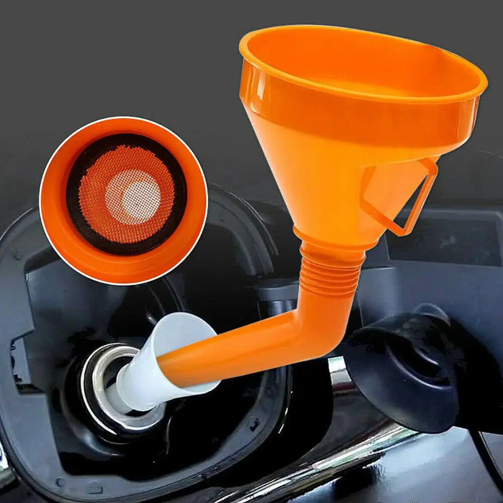 Large Flexible Detachable Car Water Oil Funnel Petrol Diesel with Spout & Filter Car Accessories Universal Durable  Emergency