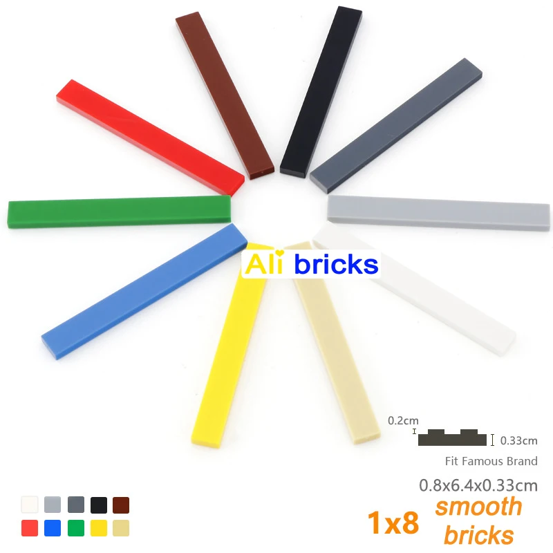 120pcs DIY Building Blocks Figure Bricks Smooth 1x8 10Colors Educational Creative Size Compatible With 4162 Toys for Children