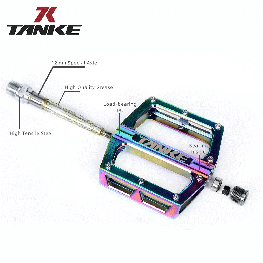 bicycle pedals TANKE TP-20 ultralight aluminum alloy colorful hollow anti-skid bearing mountain bike accessories MTB foot pedals