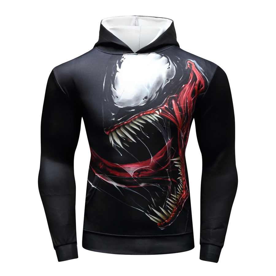 2021 Autumn Outdoor Sport Sweatshirt Black venom Mens Hoodies Long Sleeve Male pullover Hip Hop Street Clothes Men\'s Clothing