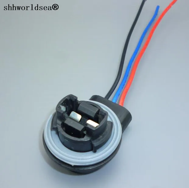 

shhworldsea 1pcs 3wires 3157 LED Bulb Brake Signal Light Lamp Socket Adapter Harness Wire Plug