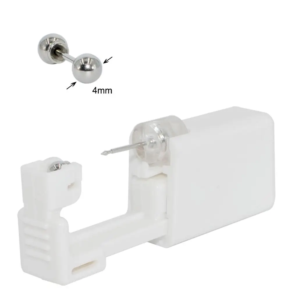 1PC 316L Chirurgisch Staal Oor Stud Wegwerp Steriele Piercing Stud met Veilige Bal Gesp Set Piercing Gun Body piercing Sieraden