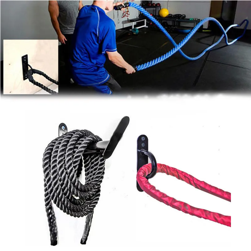 Wall Mounted Gym Home Battle Rope Bracket Fitness Jump Strin Storage Rack Training Rope Holder Weighted Skipping Cords Hook