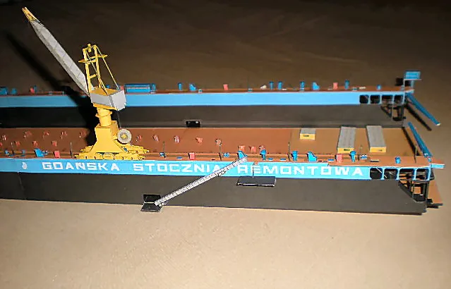 1:400 Scale Ostrow II Poland Floating Dock DIY Handcraft Paper Model Kit Handmade Toy Puzzles