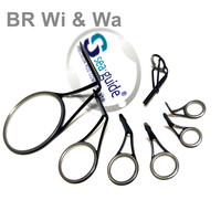 BR Wi & Wa-High Quality Sea Guide Kit, Stainless Steel Ring, 1 Set, 7Pcs Repair Fishing Rod Guide, 1.7g per Set