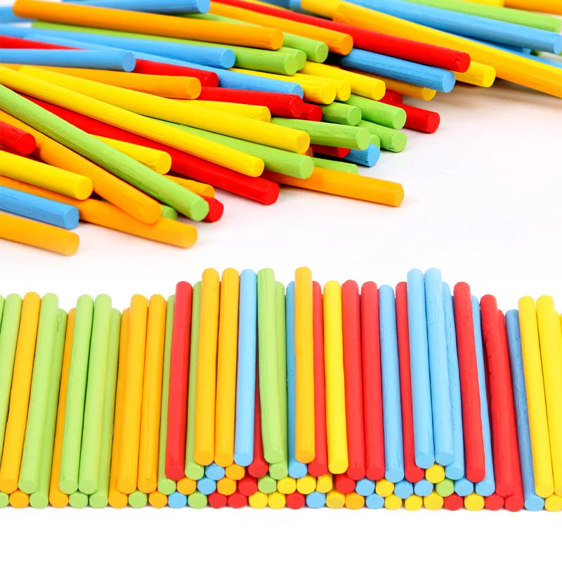 100 Stks/set Kleurrijke Bamboe Tellen Sticks Wiskunde Montessori Onderwijs Tellen Staaf Kids Voorschoolse Wiskunde Leren Speelgoed