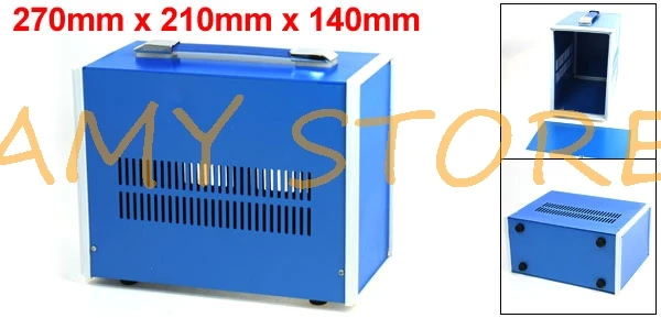 270mm x 210mm x 140mm Blue Metal Enclosure Case DIY Power Junction Box Instrument Equipment Case210*140*270mm(no screws included