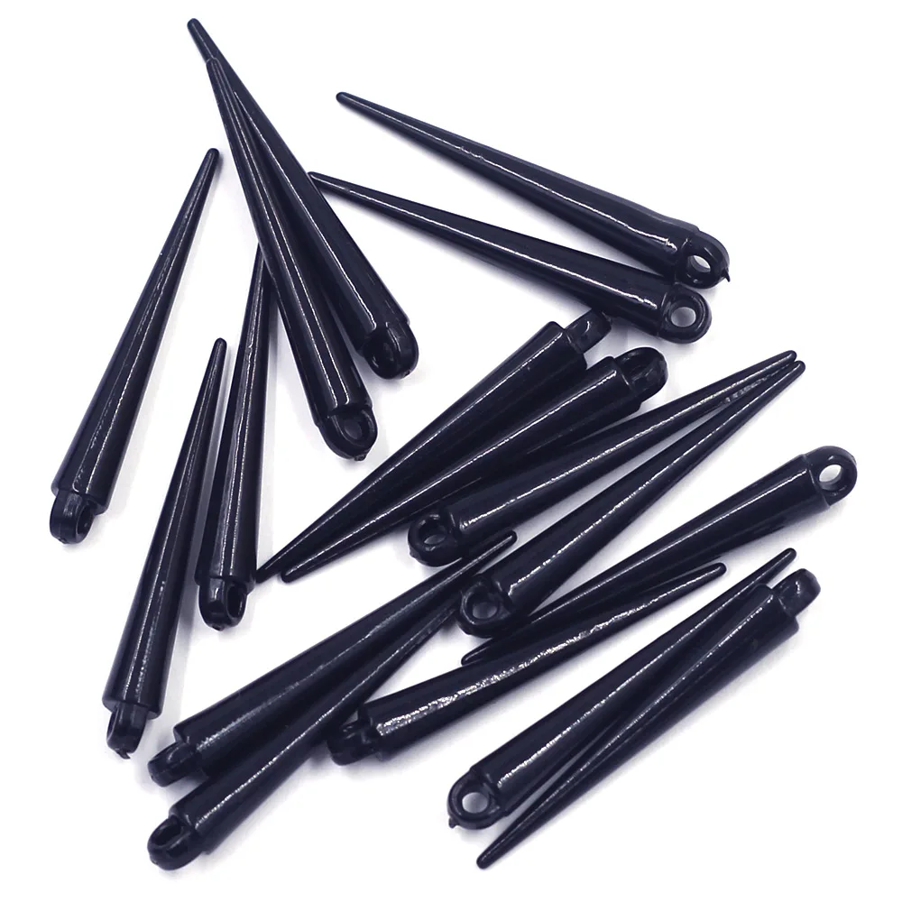 50Pcs Pendants Cone Tear Rivet Punk Studs Spikes Earring Acrylic Black Jewelry DIY Making Findings Charms 34x5mm