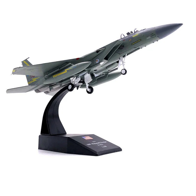 Diecast 1:100 Scale US  F-15C Strike Eagle Military F15 Fighter Model Metal Toy Aircraft for Collection Souvenir