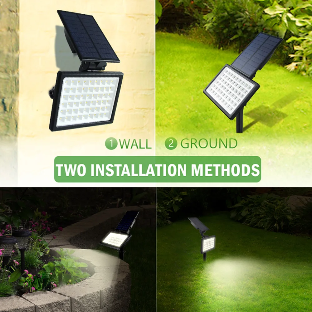 T-sunrise 1pc/2pcs 50/54 LED Solar Light Outdoors IP65/44 Garden Decoration Solar Lamps Outdoor Lighting Spotlight Wall Light