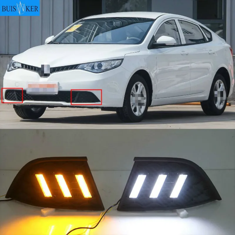 

2pcs Car Styling 12V Day Light for MG GT 2014-2017 Daytime Running Light LED White Turn Signal Light Amber Fog Lamp