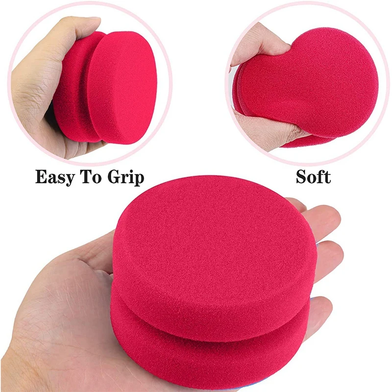 8 Pack Verf Spons Applicator Detail Spons Verf Ronde Wax Applicator Band Glans Applicator (Rood)