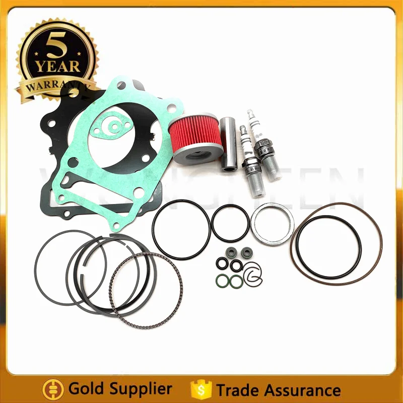 Cylinder Piston Gaskets Filter Spark Plug Motor Accessories Kit 12100-HC4-000 for 1988-2000 Honda TRX300 Fourtrax FW