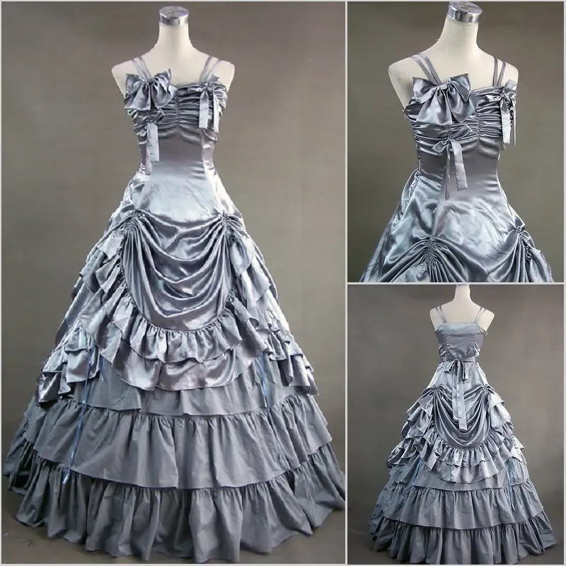 Medieval ball gown sweet lolita dress vintage falbala bowknot long victorian dress kawaii girl gothic lolita jsk loli cosplay