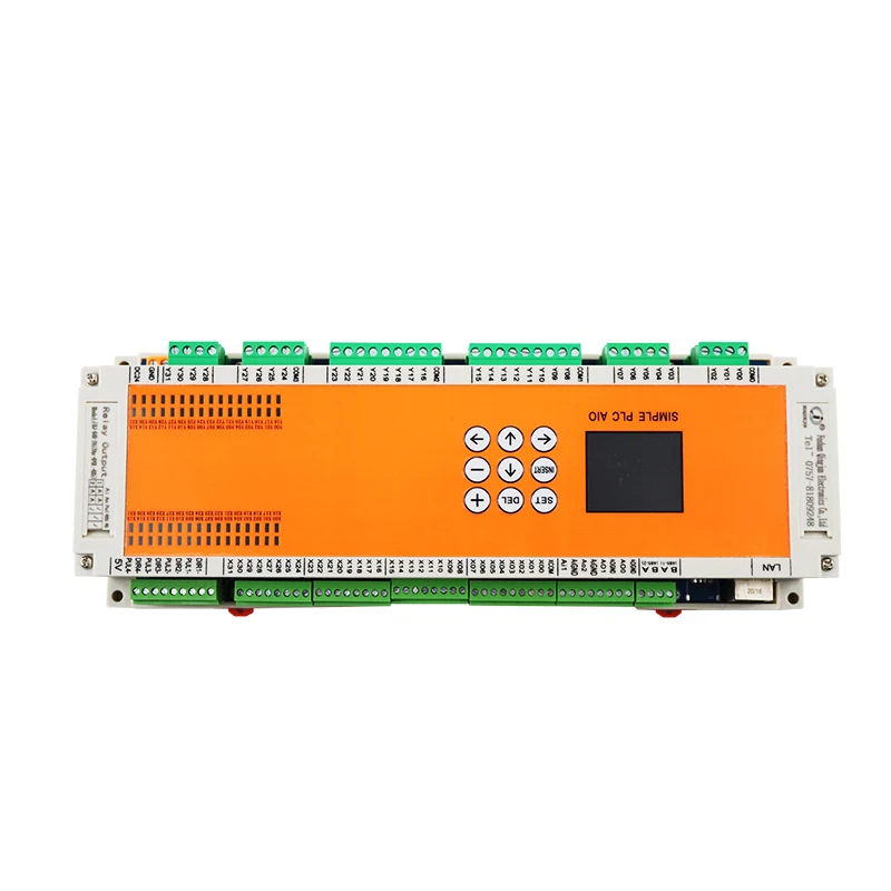 Huaqingjun 32DI 32DO Transistor Output PLC Easy Programmable PLC 4 Pulse Outputs Controller for Stepper Motors