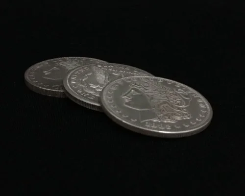 Triad Coins (Morgan Gimmick) by Joshua Jay Magic Tricks Gimmick Change Three Coin Magic Close Up Illusions Props Mentalism Fun