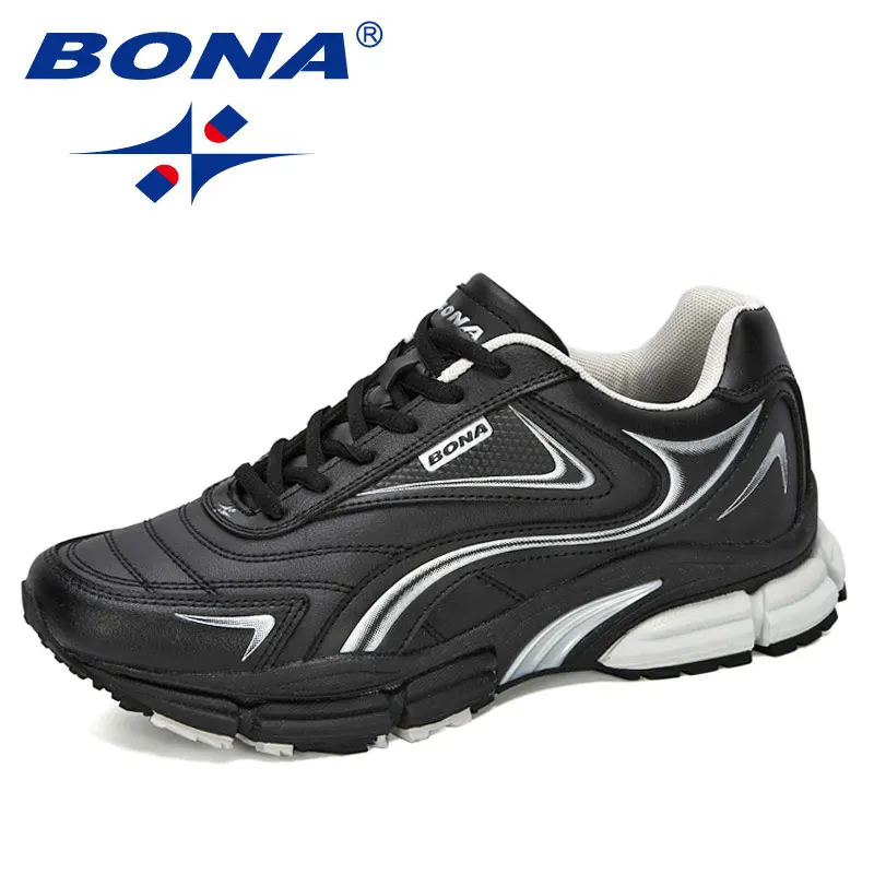 BONA 2020 New Designers Action Leather Sneakers Shoes Men Outdoor Casual Shoes Man Trendy Leisure Footwear Male Walking Shoes