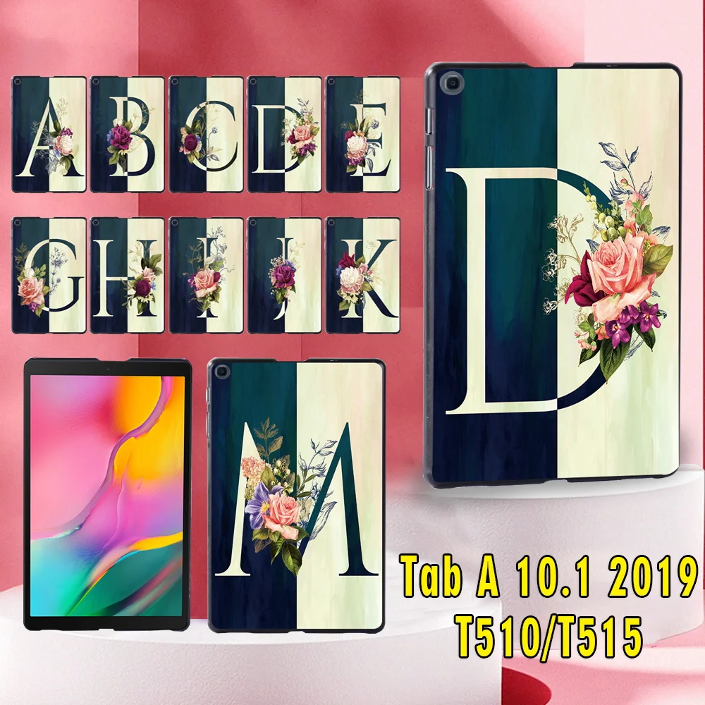 

Case for Samsung Galaxy Tab A 10.1 2019 T510/T515 Plastic Anti-fall Casual Tablet Hard Back Cover +Stylus