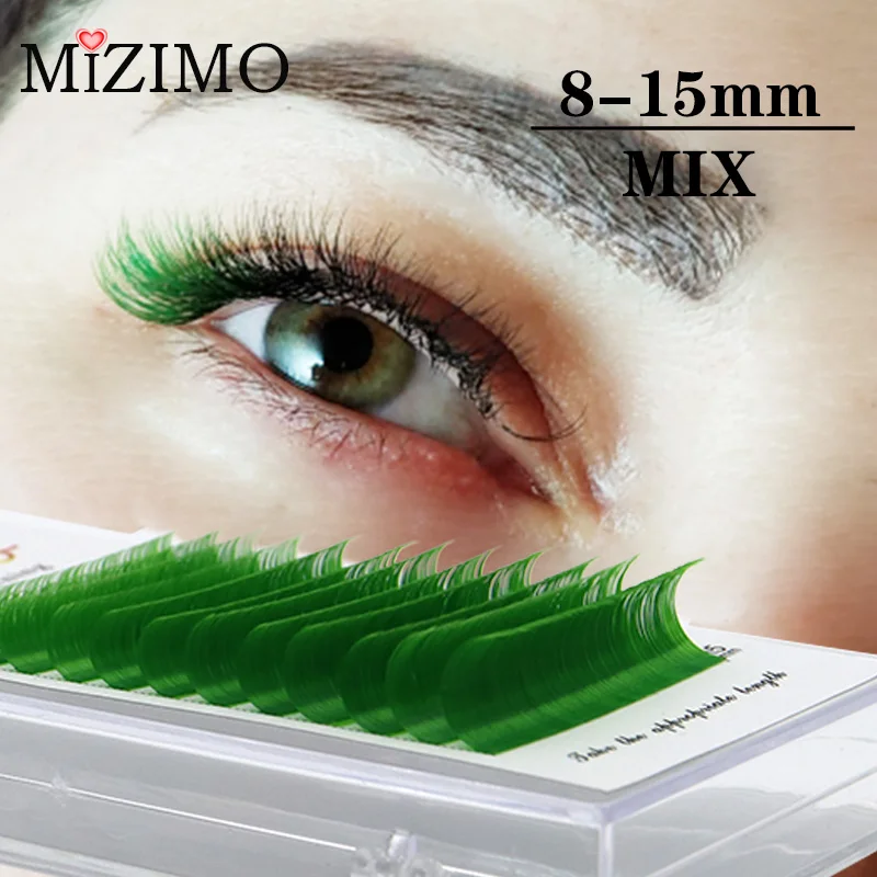 New Product MIZIMO mixed length color grafting eyelash 8-15mm artificial mink hair personalized eyelash extension tool