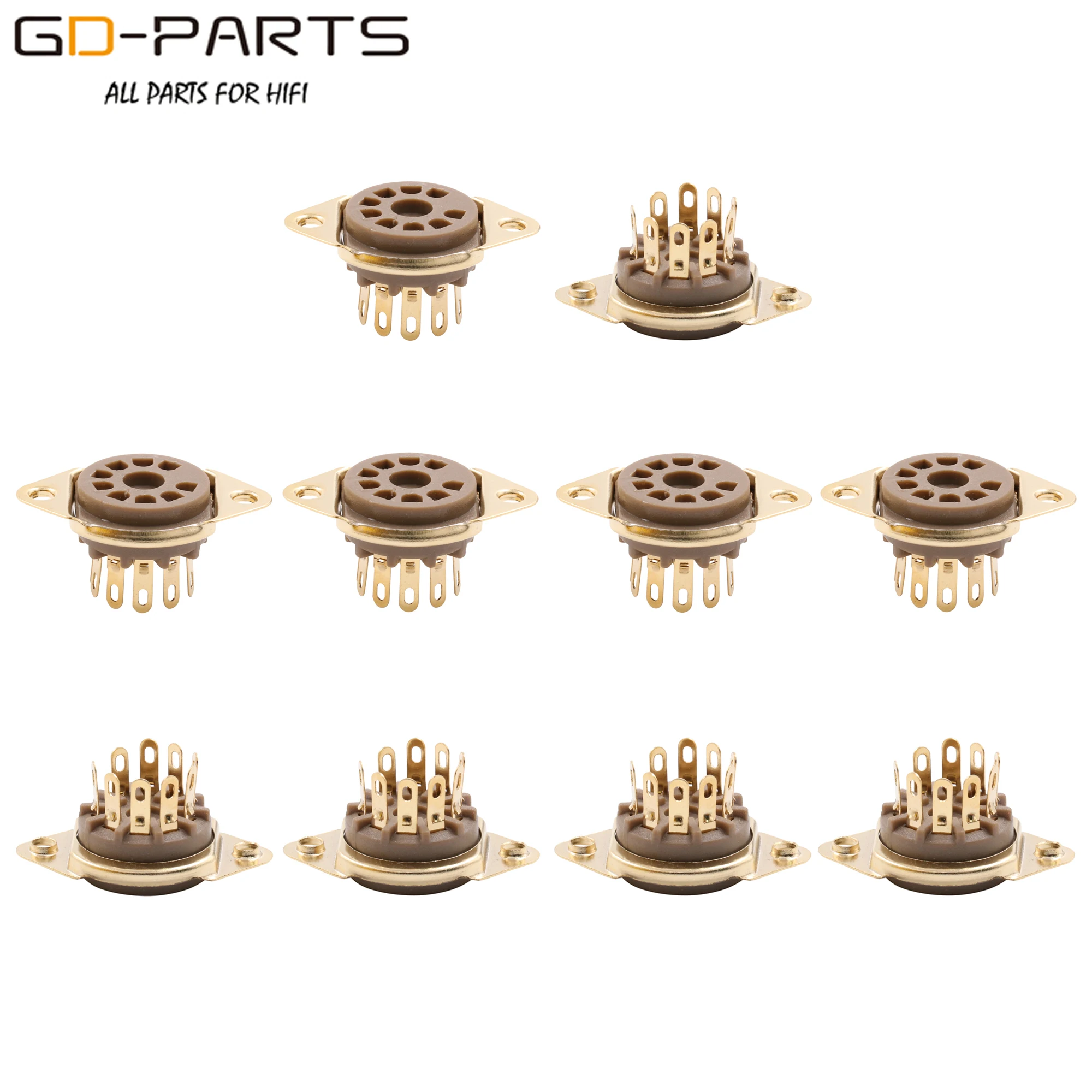 9 pin Bakelite Tube Socket Vacuum tube socket Gold Plated PCB Foot for 12AX7 12AU7 tube amplifier 10PCS