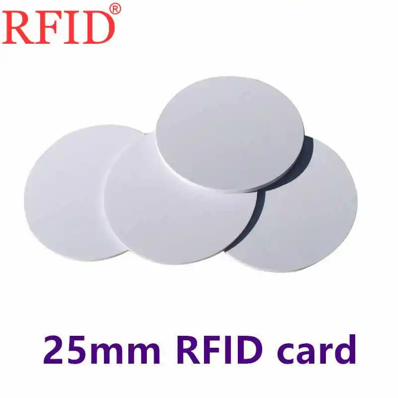 

ID 125KHz EM4100 Size 25mm White Coin Tag Sticker Waterproof Adhesive RFID Token Keyfob Access Control Fast Shipping 10 Pcs