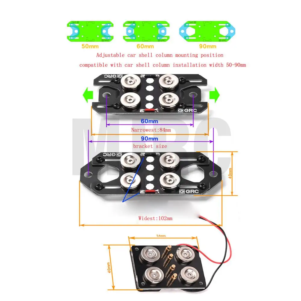 Grc Magnet Power Supply Body Post Universal Magnet Car Shell Column For 1/10 1/8 Trax Trx4 Trx6 Rc Car Upgrade Accessories