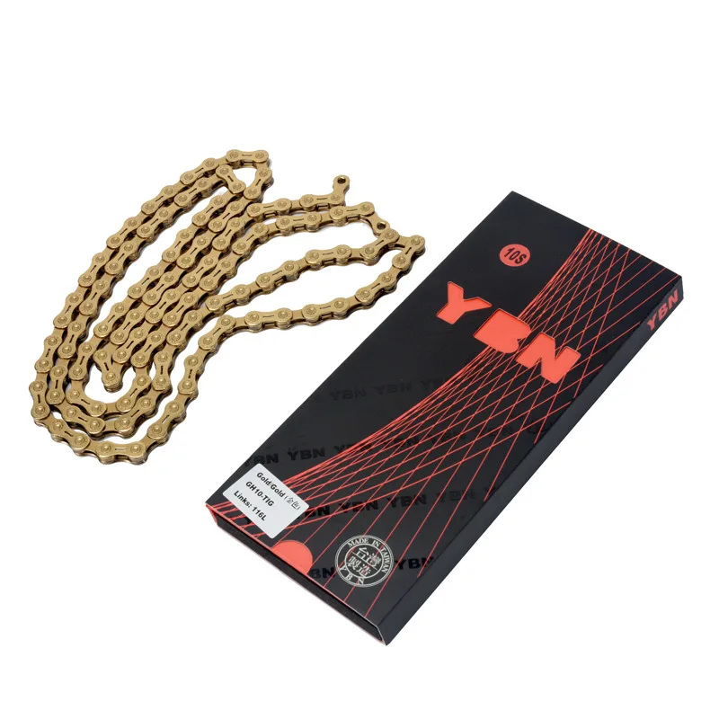 

YBN MTB Road Bike Gold Chain 10 11 Speed 20s 22s Half Hollow Bicycle Chain 116L Links For Shimano SRAM Campanolo System